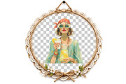 Whimsical Summer Girl Clipart, an Illustration by DreamArtGraphic (Thumbnail 6 of 8)