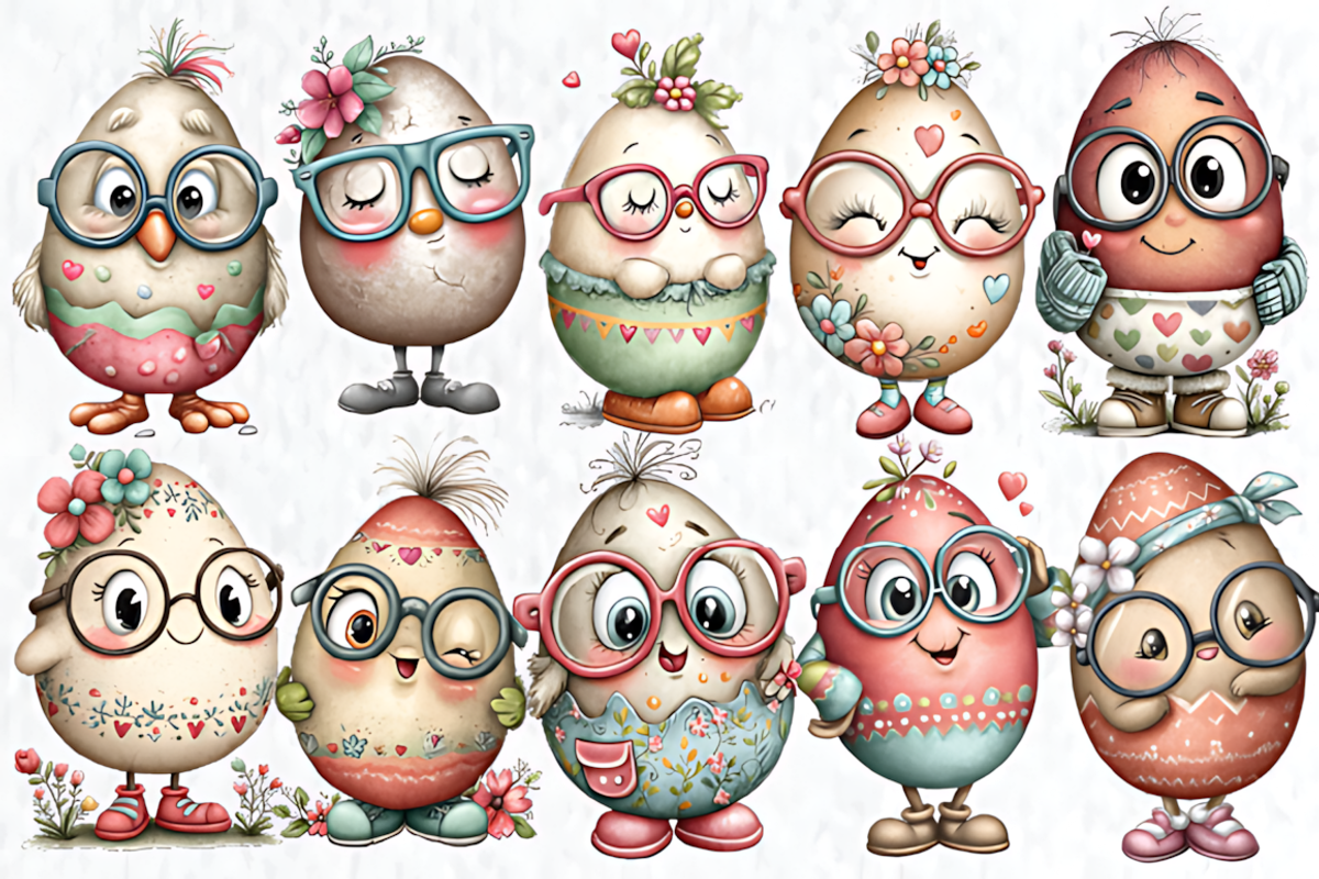 Easter Egg with Glasses Clipart, a Seasonal Illustration by HueNestify (Photo 3 of 3)