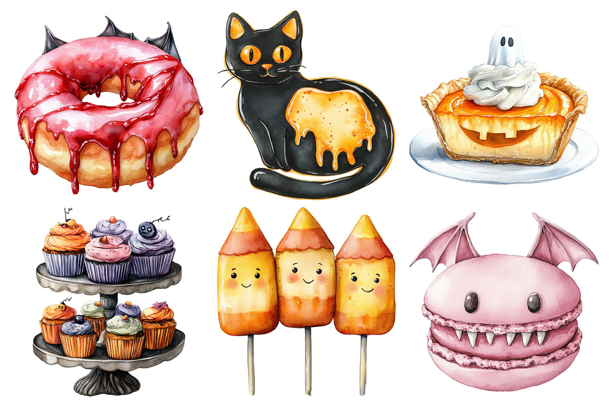 Whimsy Halloween Bakery Clipart, an Illustration by Pixels.Craft (Photo 2 of 7)