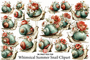 Whimsical Summer Snail Clipart, an Illustration by Designworld (Thumbnail 1 of 5)