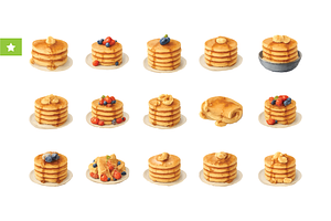 Delicious Pancake Variety  Set, an Object Graphic by RT Studio