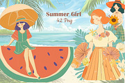 Summer Girl Clipart, a Person Illustration by DreamCafeArt (Thumbnail 1 of 7)