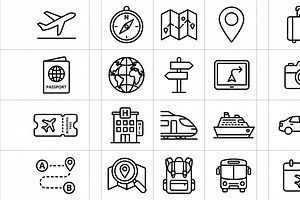 Bundles Travel Navigation Icon, an Outline Icon by adenpinkstore