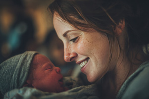 Mom smiles at her baby, a Photo by Beautiful things