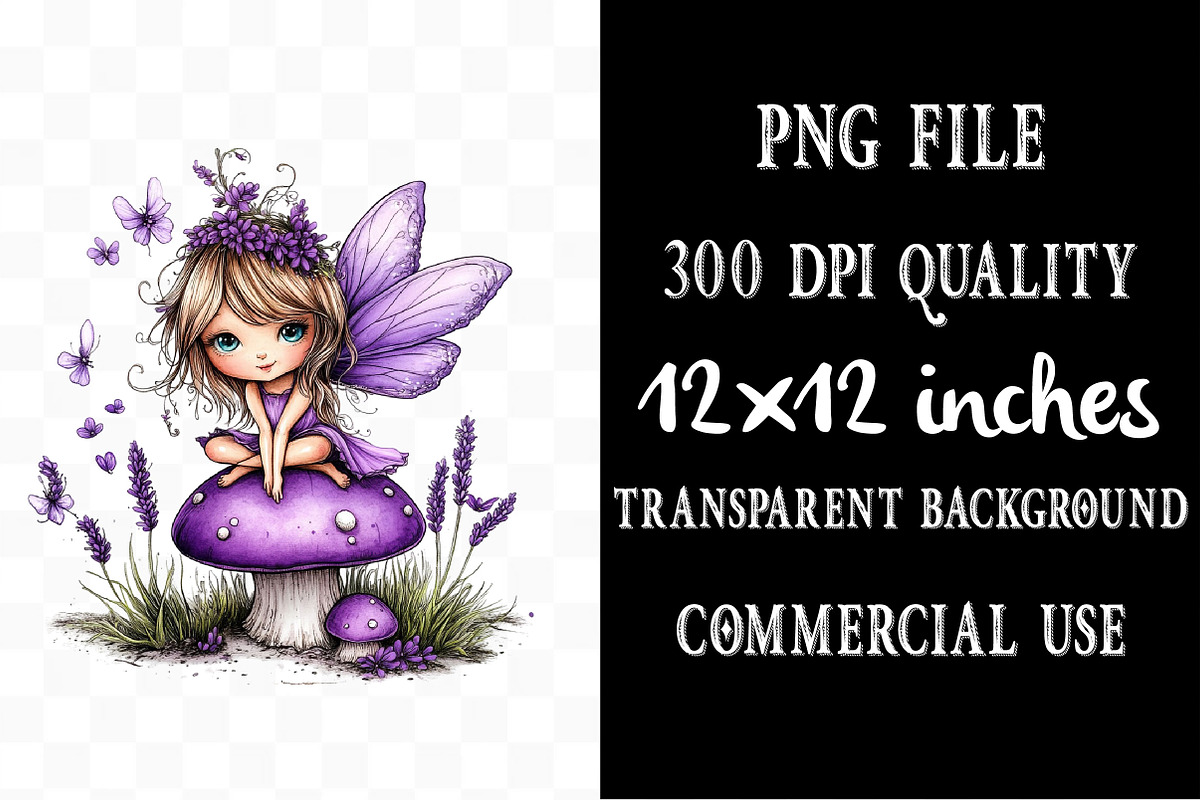 Cute Lavender Fairy Clipart, a Seasonal Illustration by Designking (Photo 4 of 5)