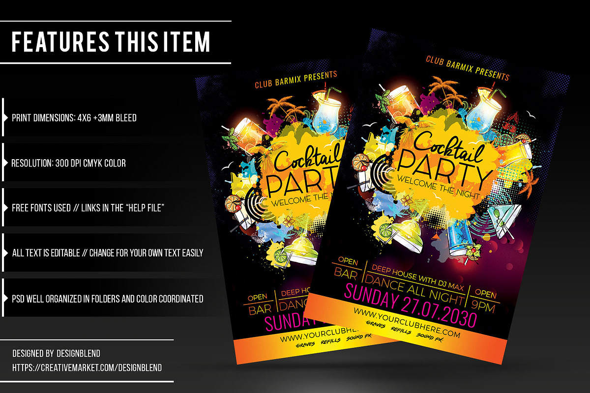 Cocktail Party Night Flyer Template, a Flyer Template by designblends@gmail.com (Photo 2 of 3)