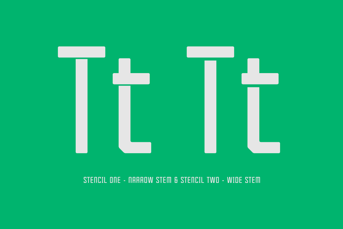 Tecnica Stencil Font Family preview 2