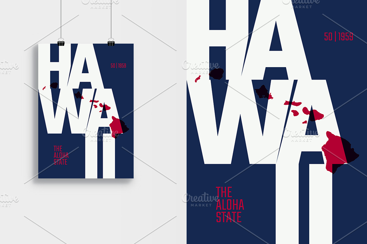 U.S. State Maps Typography Poster 2, an Illustration by MaximGertsen