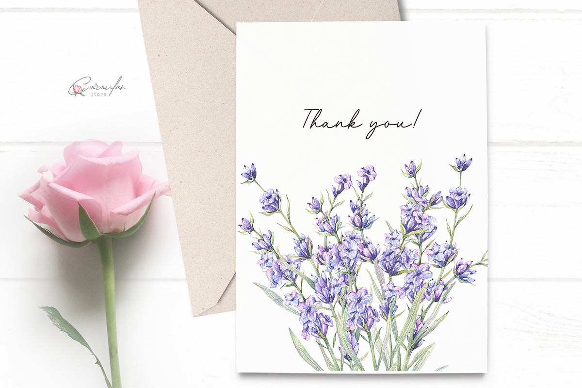 Lavender Watercolor Collection, an Object Illustration by CaraulanStore (Photo 4 of 9)