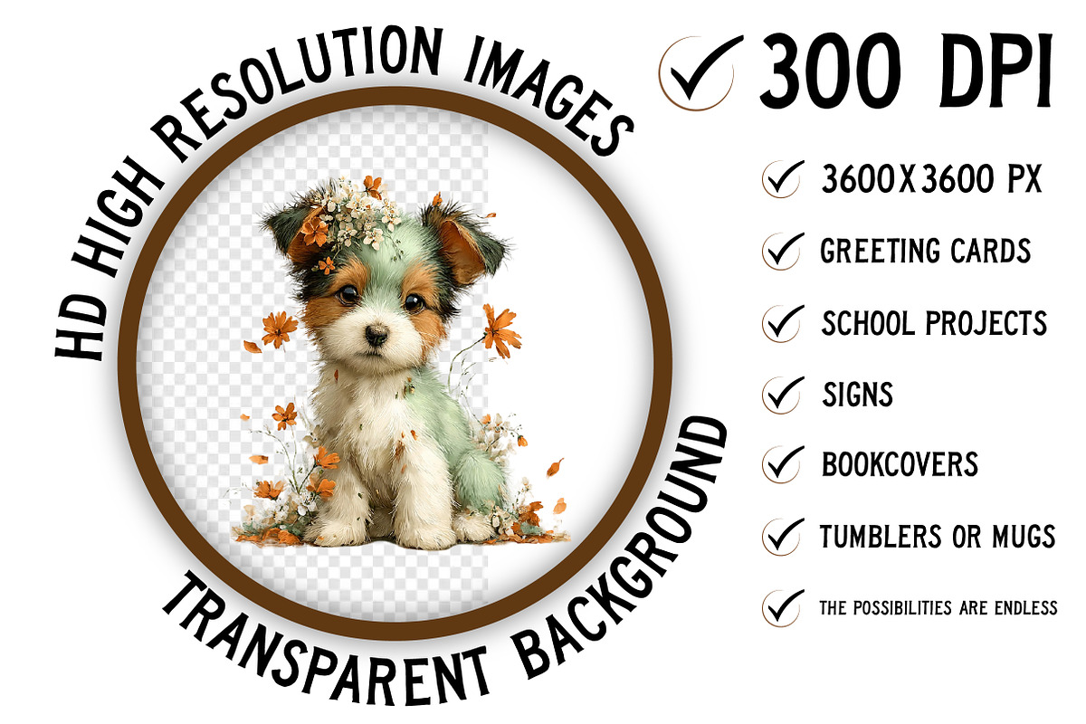 Whimsical Spring Dogs Clipart, an Illustration by Craft Nest (Photo 2 of 11)