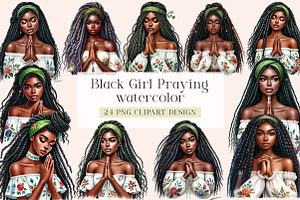Black Girl Praying Sublimation Clipa, an Illustration by DreamArtGraphic
