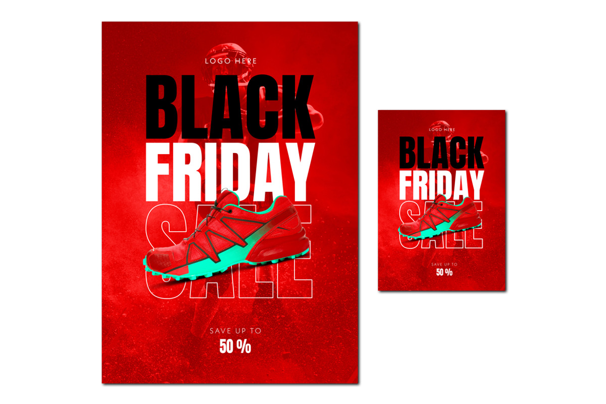 Black Friday Sale Flyer & Poster Red, a Print Template by McLittle Stock (Photo 2 of 2)