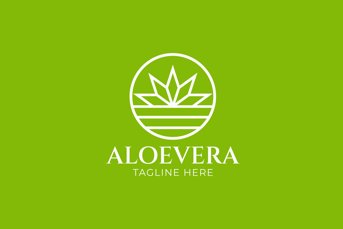 Abstract Aloe Vera Plant Logo Badge, a Branding & Logo Template by Signatoro (Photo 2 of 3)