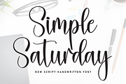 Simple Saturday | Script Font, a Handwritten Font by Scratchones (Thumbnail 1 of 8)