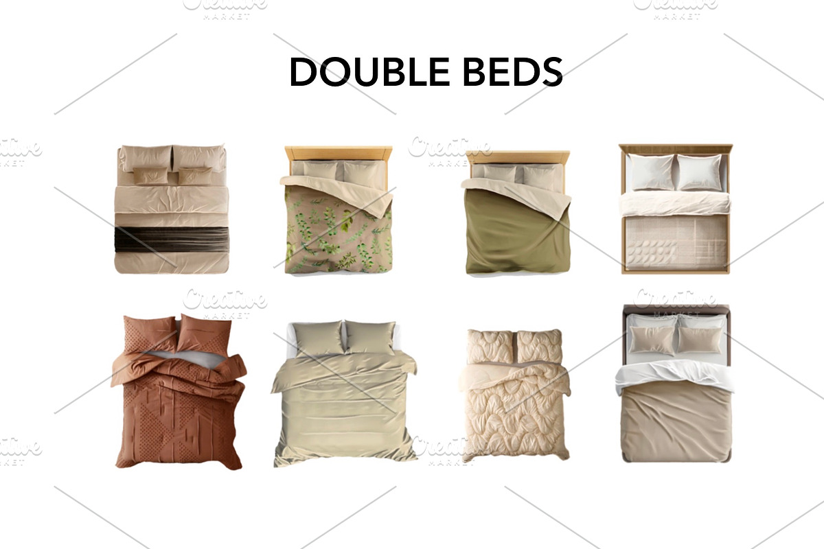 Bed Floor Plan - 40 PNG Elements, an Object Graphic by SketchBoyko (Photo 4 of 6)