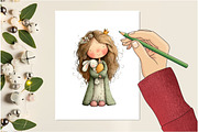 Whimsical Easter Girl Clipart, an Illustration by Design Market (Thumbnail 4 of 5)