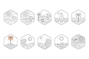 set bundle of paradise island logo, a Branding & Logo Template by Pyruos ID