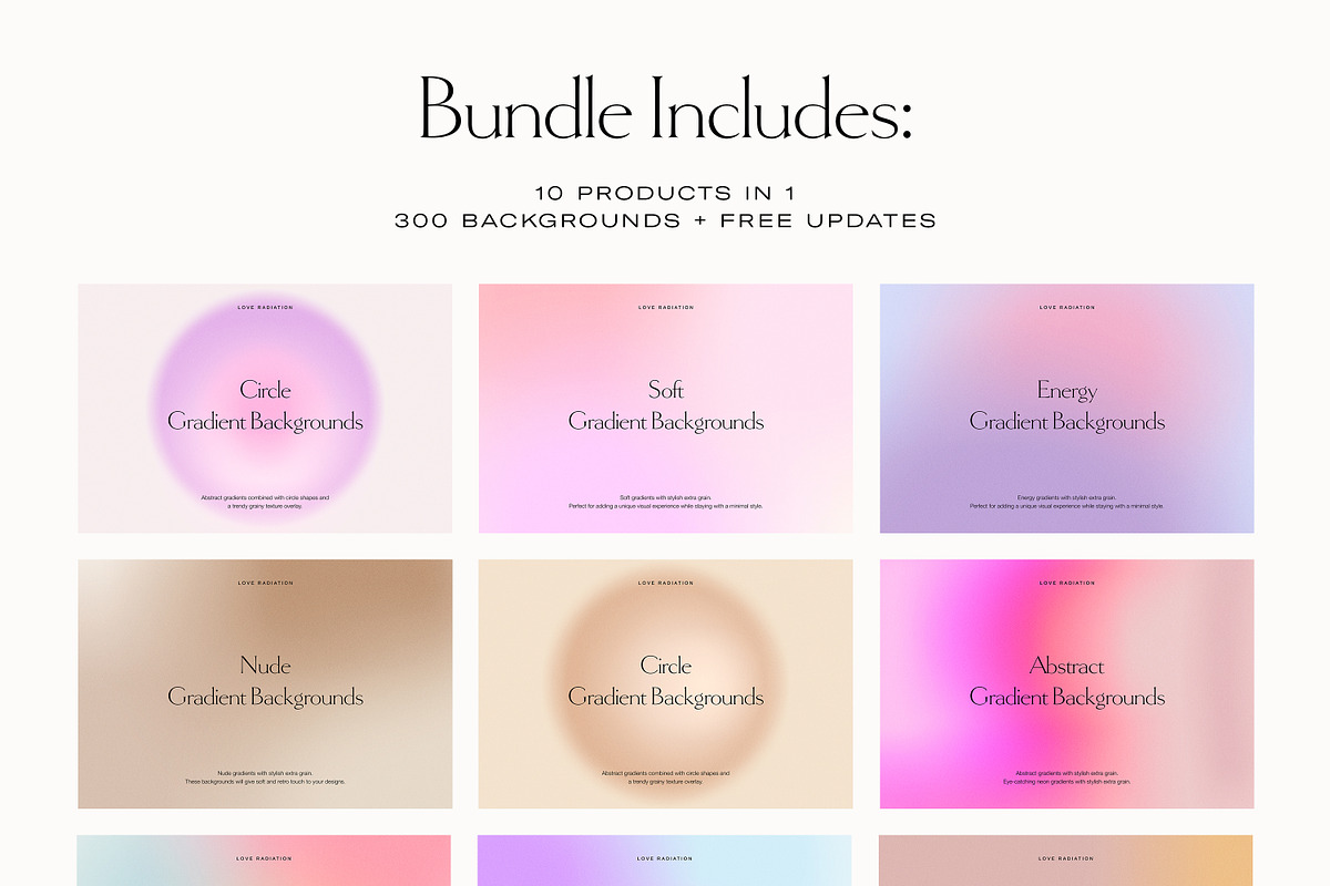 BUNDLE Grainy Gradient Backgrounds, an Object Graphic by Love Radiation Studio (Photo 2 of 23)
