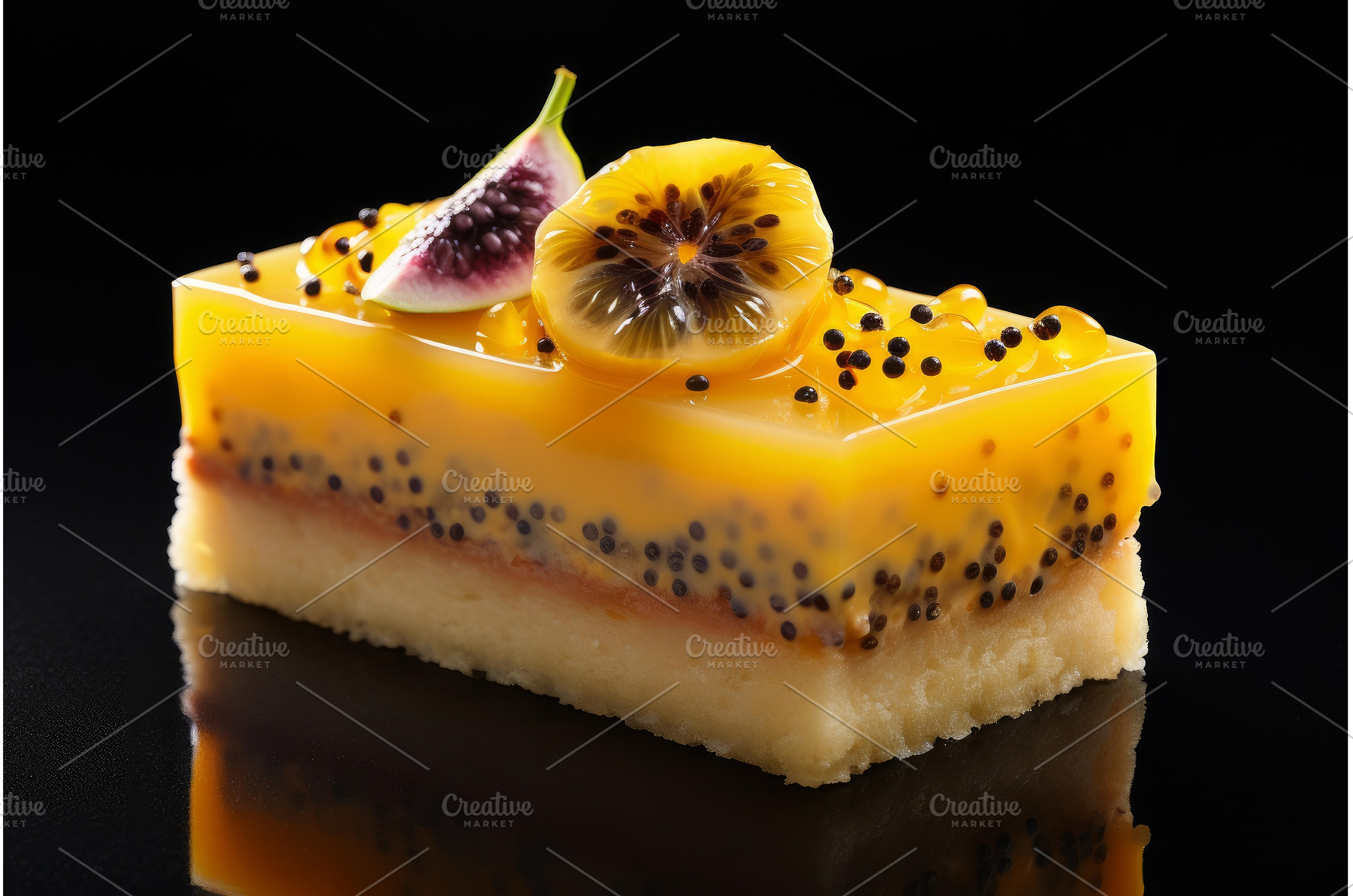 Tangy Passionfruit slice. Generate, a Food & Drink Photo by Ylivdesign