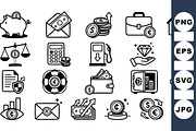 Finance Icons Clipart Collection for, an Illustration by designvectx (Thumbnail 1 of 3)
