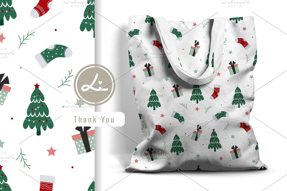 Playful christmas seamless pattern, a Pattern Graphic by lindoet23 (Photo 2 of 3)