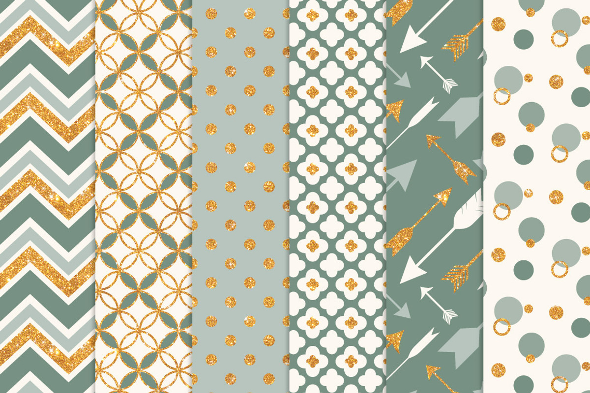 Hemlock Green Glitter Patterns, a Pattern Graphic by Amanda Ilkov (Photo 2 of 3)