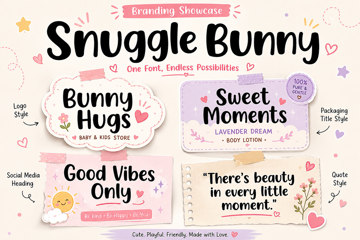 Snuggle Bunny, a Handwritten Font by Wow Magic (Photo 5 of 6)