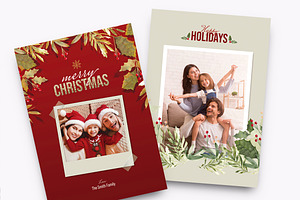 Golden Leaves Christmast Card