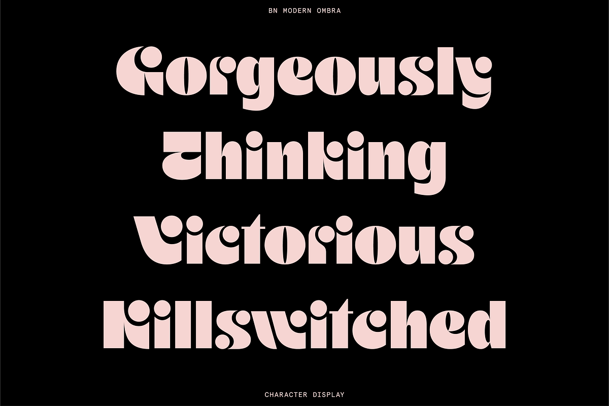 Modern Ombra - Quirky Display Font, a Sans Serif Font by Bnick (Photo 3 of 11)