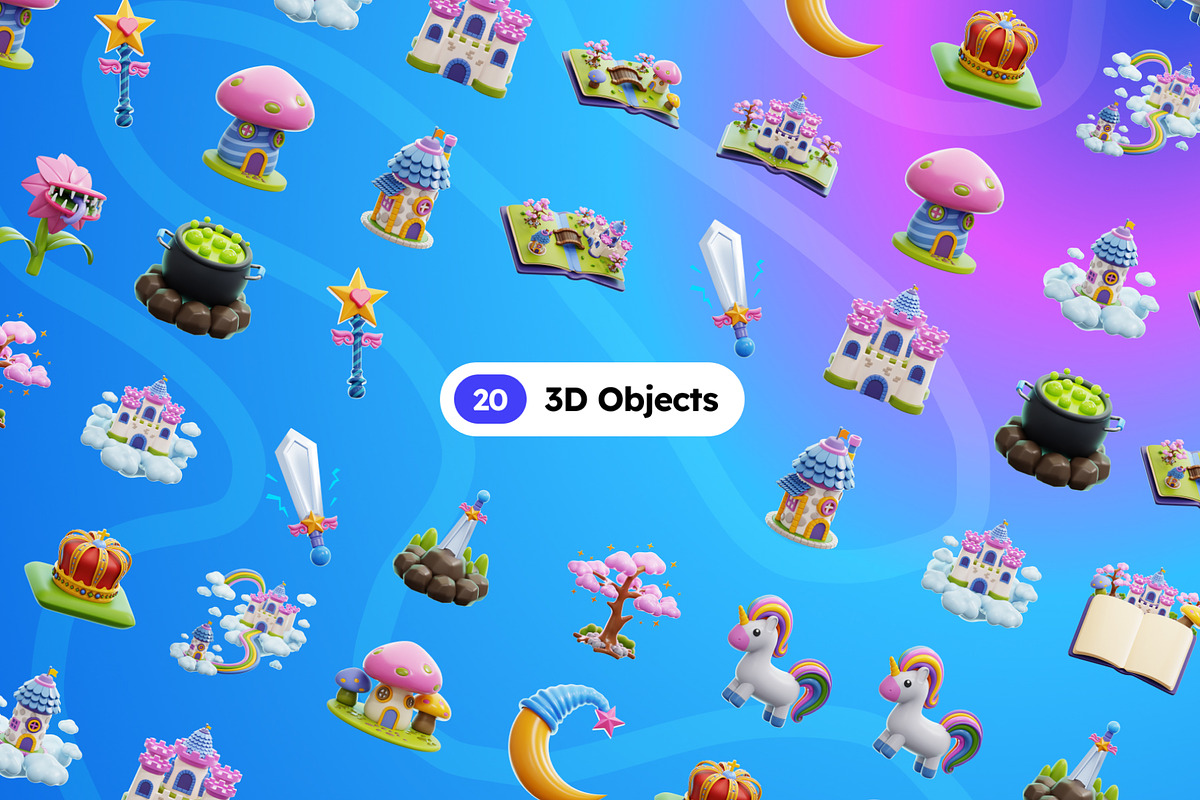 Fairytale 3D Icons, an Object 3D Model by Rakata Studio (Photo 5 of 7)