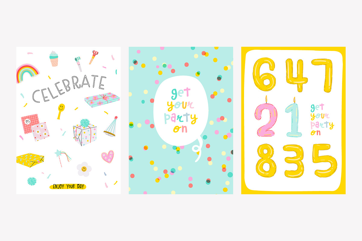 Party Clipart, Cards & Patterns, a Decorative Illustration by Ruslana Lubenets (Photo 10 of 22)