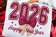 Knitted 2026 Happy New Year PNG, an Illustration by Craft Nest (Thumbnail 7 of 7)