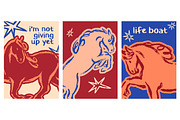 Doodle, scribble horse posters set, an Animal Illustration by Good Studio (Thumbnail 5 of 11)