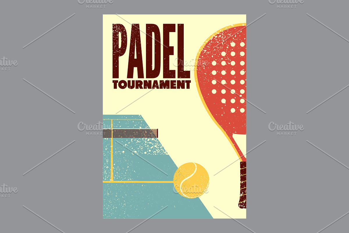 Padel tennis grunge vector posters., a Person Illustration by PoPaShop (Photo 8 of 8)