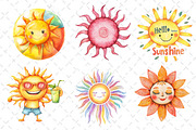 Groovy Cute Summer Sun Clipart, an Illustration by Dream Creation (Thumbnail 5 of 6)
