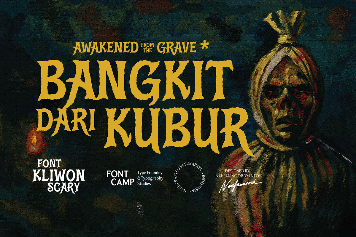 Kliwon Scary Font, a Serif Font by Fontcamp Type Foundry (Photo 7 of 13)