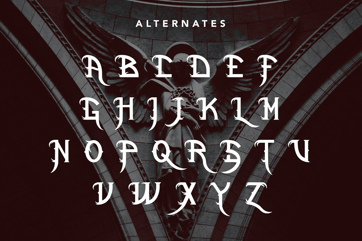 NightAngel -Blackletter Display Font, a Blackletter Font by AQR Studio (Photo 10 of 10)