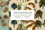 Vintage Palm Tree Repeat Patterns, a Pattern Graphic by Journal Haven (Thumbnail 1 of 5)