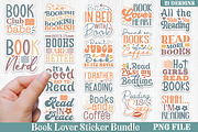 Book Lover Sticker Bundle,PNG File,, a Graphic by akazaddesign (Thumbnail 1 of 11)
