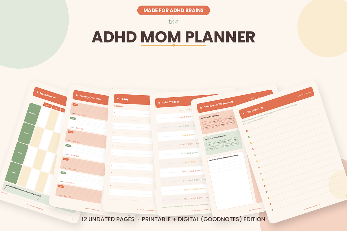 ADHD Planner for Moms, a Stationery Template by The Clipart House (Photo 2 of 9)