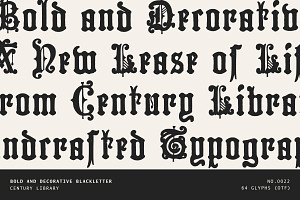 Decorative Gothic Display Font, a Blackletter Font by Century Library