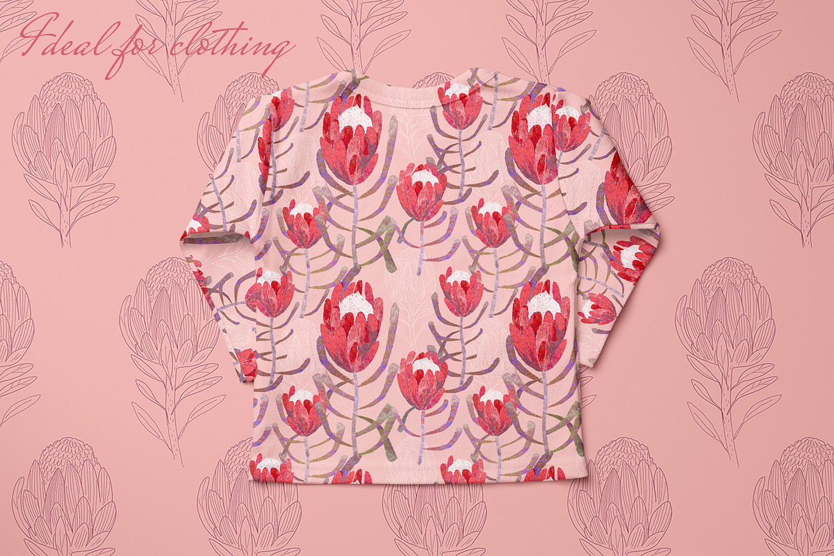 Protea Tropical Pattern, a Pattern Graphic by watercolor kamill (Photo 6 of 12)