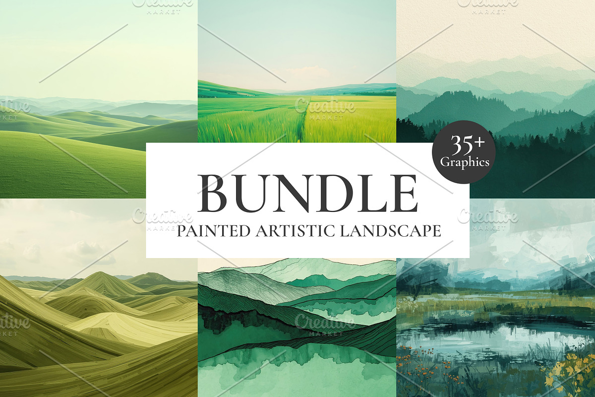 Painted Artistic Landscape Bundle, a Background Photo by M9 Design (Photo 1 of 15)