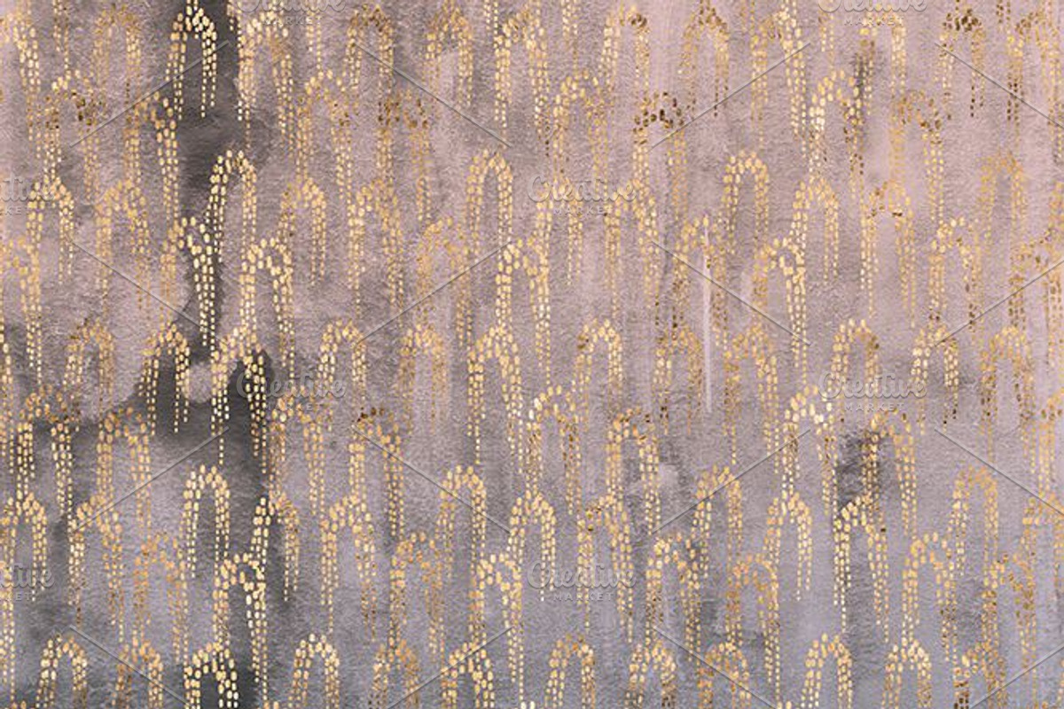 Iridescent Fizz Fur Watercolor Gold, a Pattern Graphic by Blixa 6 Studios (Photo 4 of 5)