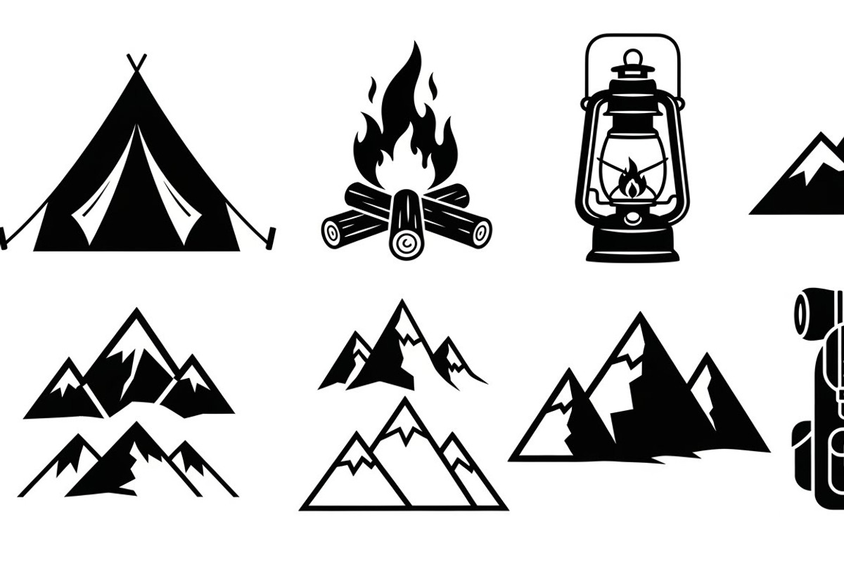 Camping Adventure Silhouette Icon, an Illustration by Artivon (Photo 12 of 51)