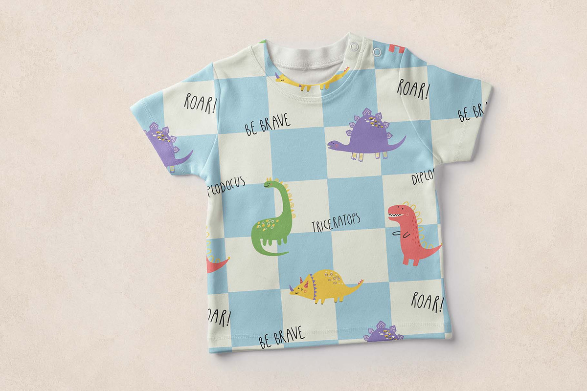 Cute Dinosaur Seamless Pattern, a Pattern Graphic by Irina Ostapenko (Photo 2 of 4)