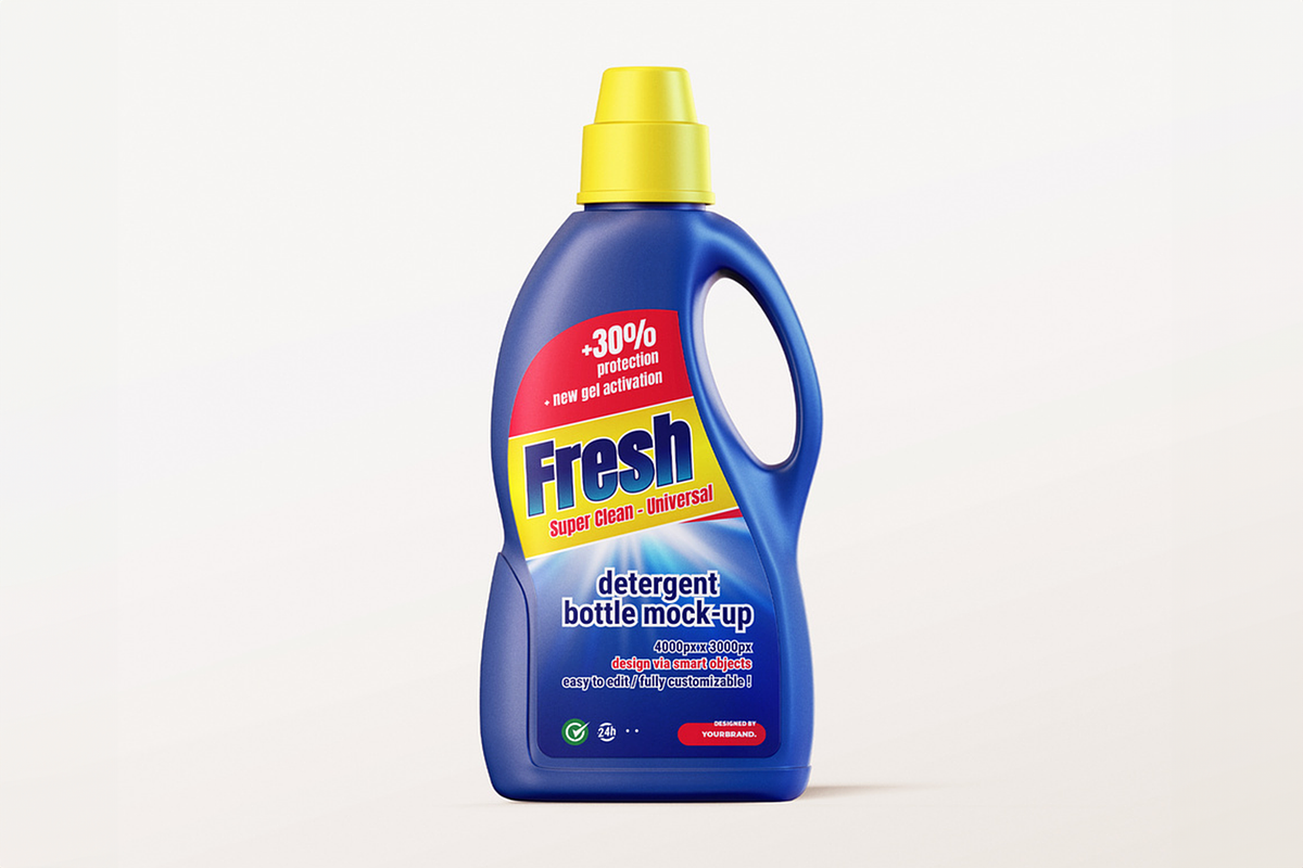 Liquid Detergent Bottle Mockup, a Household Mockup by Se٧enStudio (Photo 2 of 2)