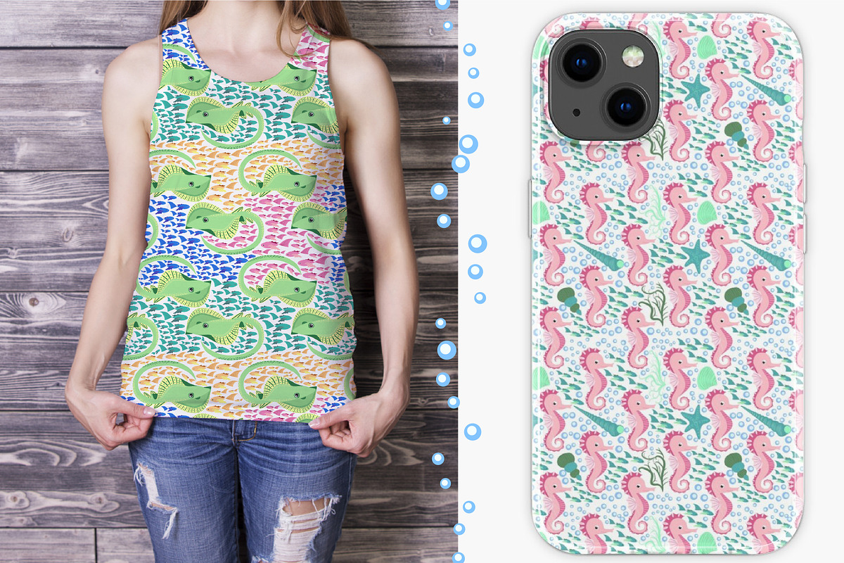 Underwater World Pattern, a Pattern Graphic by Michiru13 (Photo 3 of 19)