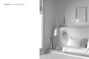 Bed with Patterned Headboard Mockup, a Household Mockup by creatsy5 (Thumbnail 2 of 5)