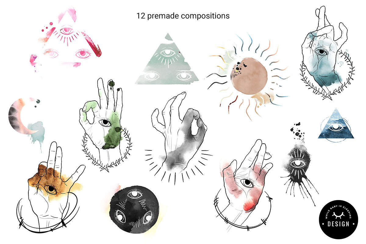 Hands and Eyes Mystic Collection, an Illustration by WBS Design (Photo 3 of 5)